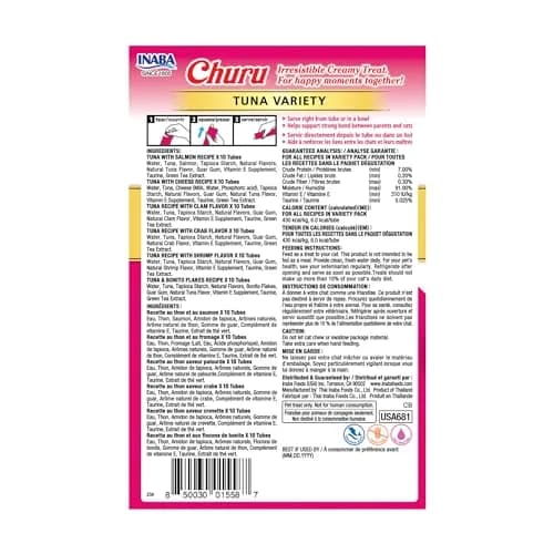 INABA Churu Cat Treats 60 Tubes | Creamy Lickable Purée with Green Tea & Taurine (0.5 Oz Each) thumbnail 9