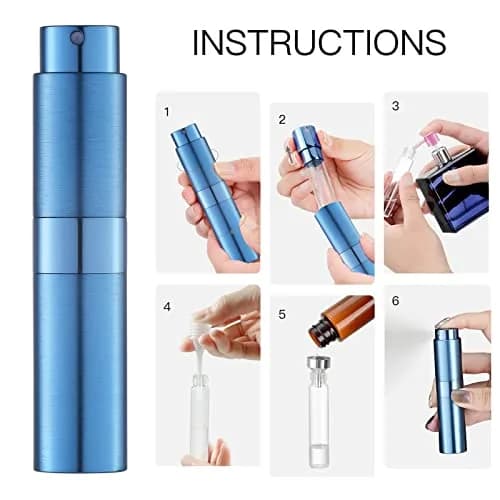 LISAPACK 8ml (0.27 Fl Oz) Refillable Perfume Travel Bottle | Leak-Proof Aluminum Atomizer Sprayer thumbnail 6