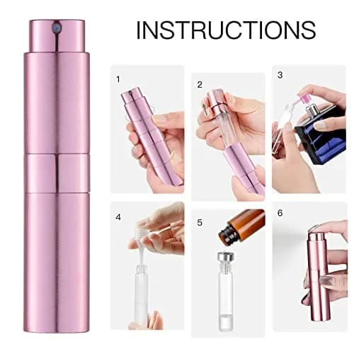 LISAPACK 8ml (0.27 Fl Oz) Refillable Perfume Travel Bottle | Twist-Up Atomizer Sprayer thumbnail 6