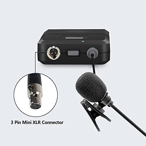 Todlinkoc Lavalier Microphone with Mini XLR Jack | Wireless UHF Clip-on Lapel Mic for Voice Amplifier thumbnail 3