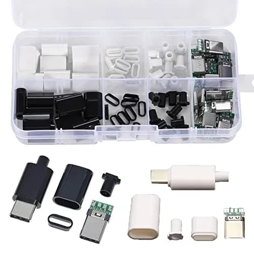 ANMBEST USB 3.1 Type C Connector 24 Pins Male Female Plug Socket with PCB Board, 8.4mm x 2.6mm | 5Gbps Data Transfer & 3A Charging thumbnail 1