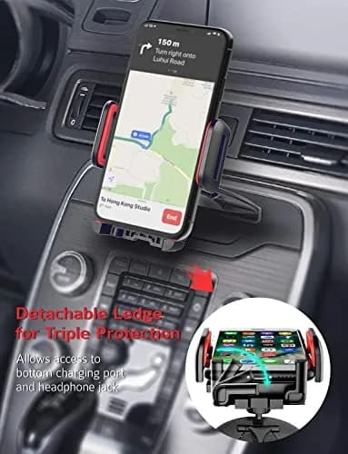 VSSMSSA Cell Phone Holder for Car, CD Slot Mount, One-Handed Operation, Compatible with iPhone14 13 12 Mini 11 Pro XR XS MAX Galaxy S20 S20+ S10 Red | Adjustable 4"-6.8" thumbnail 6
