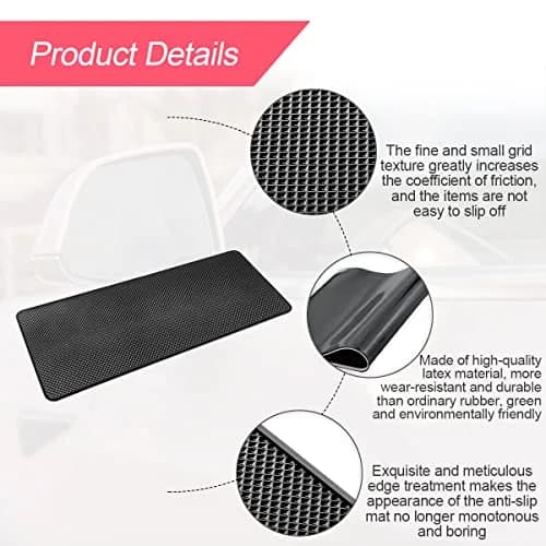 BLAU GRUN Anti-Slip Dashboard Mat 40cm x 20cm (15.7"x 7.8") | Universal Fit for Cars thumbnail 3