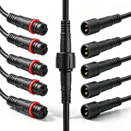 mxuteuk 6 Pairs 22AWG 2 Pin Electrical Connector IP65 7.87in/20cm Waterproof Wire Connector for LED, Car, Boat, Indoor/Outdoor thumbnail 1