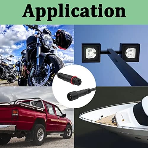 mxuteuk 6 Pairs 22AWG 2 Pin Electrical Connector IP65 7.87in/20cm Waterproof Wire Connector for LED, Car, Boat, Indoor/Outdoor thumbnail 5
