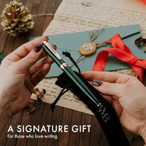 Wordsworth & Black Luxury Fountain Pen Set with Medium Nib, Racing Green | Smooth Ink Flow for Writing thumbnail 7