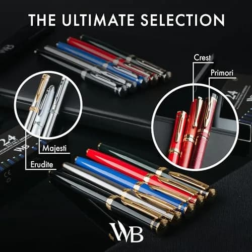 Wordsworth & Black Luxury Fountain Pen Set with Medium Nib, Blue Ink | Smooth Ink Flow Writing Instrument thumbnail 9