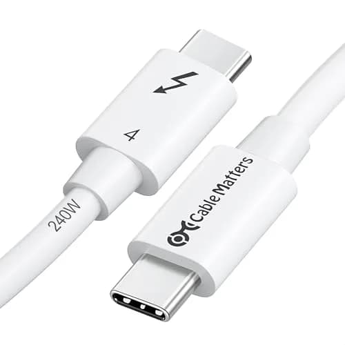 Cable Matters 40Gbps Thunderbolt 4 Cable 0.8m (2.6ft) | 8K Video & 240W Charging thumbnail 1