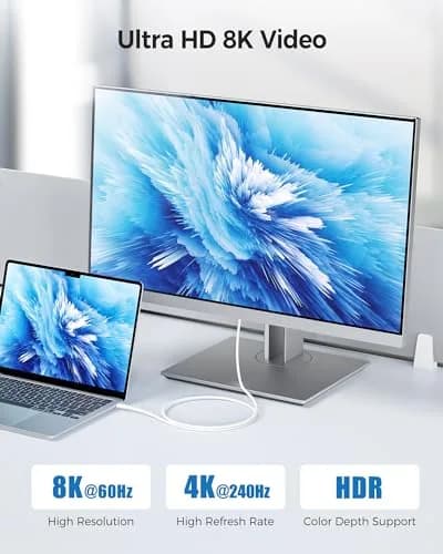 Cable Matters 40Gbps Thunderbolt 4 Cable 0.8m (2.6ft) | 8K Video & 240W Charging thumbnail 3