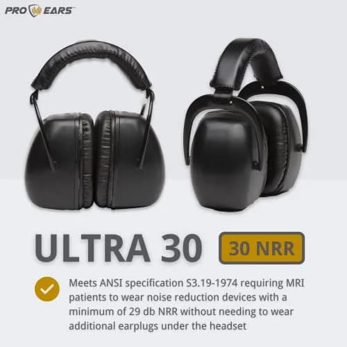Pro Ears Ultra 30 MRI Kit - MRI-Safe Hearing Protection Earmuffs & Earplugs, NRR 30 dB, 623 g (1.37 lb) | ANSI S3.19-1974 Certified thumbnail 3