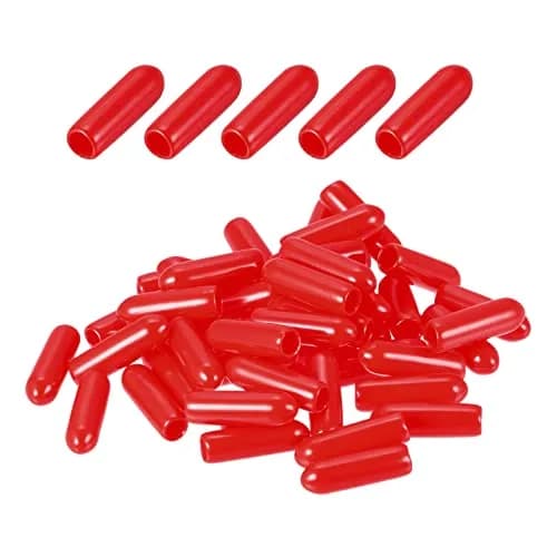 DMiotech Red Screw Thread Protectors 3.5mm (0.14 Inch) ID, 50 Pack | Protect Furniture Legs & Bolts thumbnail 1