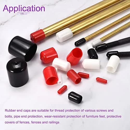 DMiotech Red Screw Thread Protectors 3.5mm (0.14 Inch) ID, 50 Pack | Protect Furniture Legs & Bolts thumbnail 3