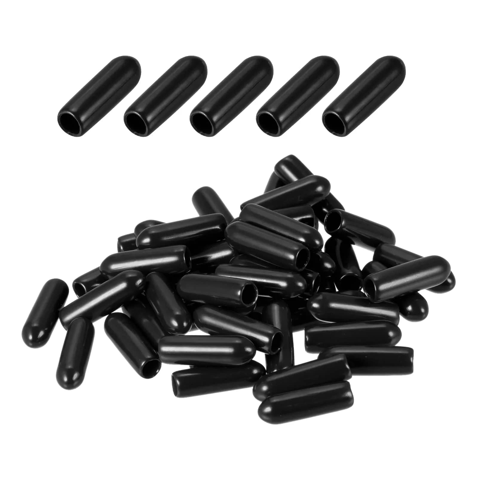 DMiotech Red Screw Thread Protectors 12mm (0.47 inch) ID, 50 Pack | Protect Furniture Legs, Bolts & Pipes — Black / 1/8"