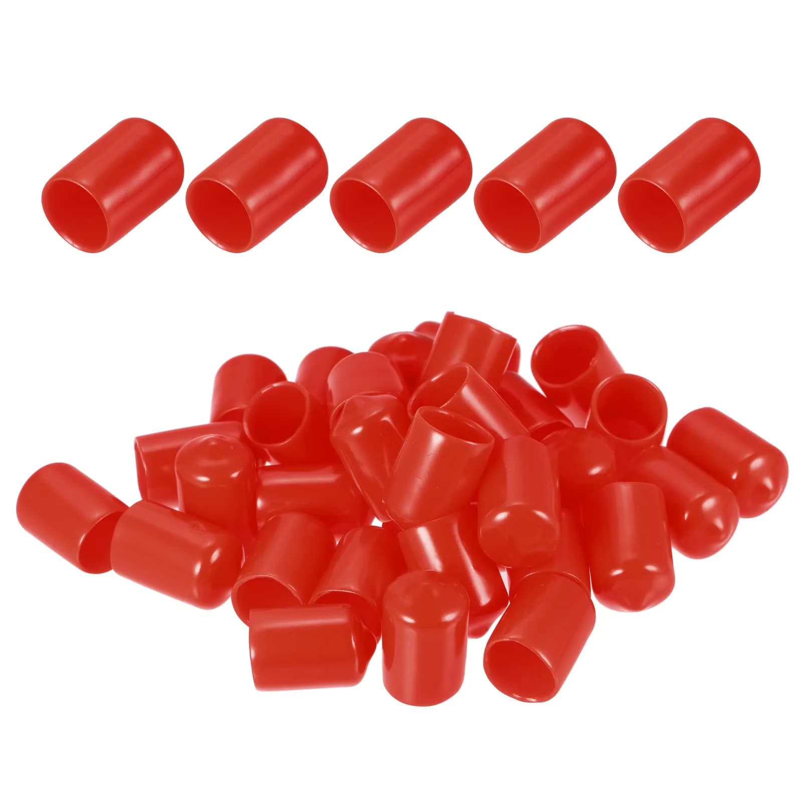 DMiotech Red Screw Thread Protectors 12mm (0.47 inch) ID, 50 Pack | Protect Furniture Legs, Bolts & Pipes — Red