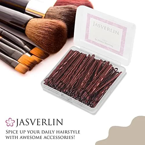 JASVERLIN Large Brown Bobby Pins 6 cm (2.4 inches) 100 Pcs | Firm Hold Hair Pins for All Hair Types thumbnail 6