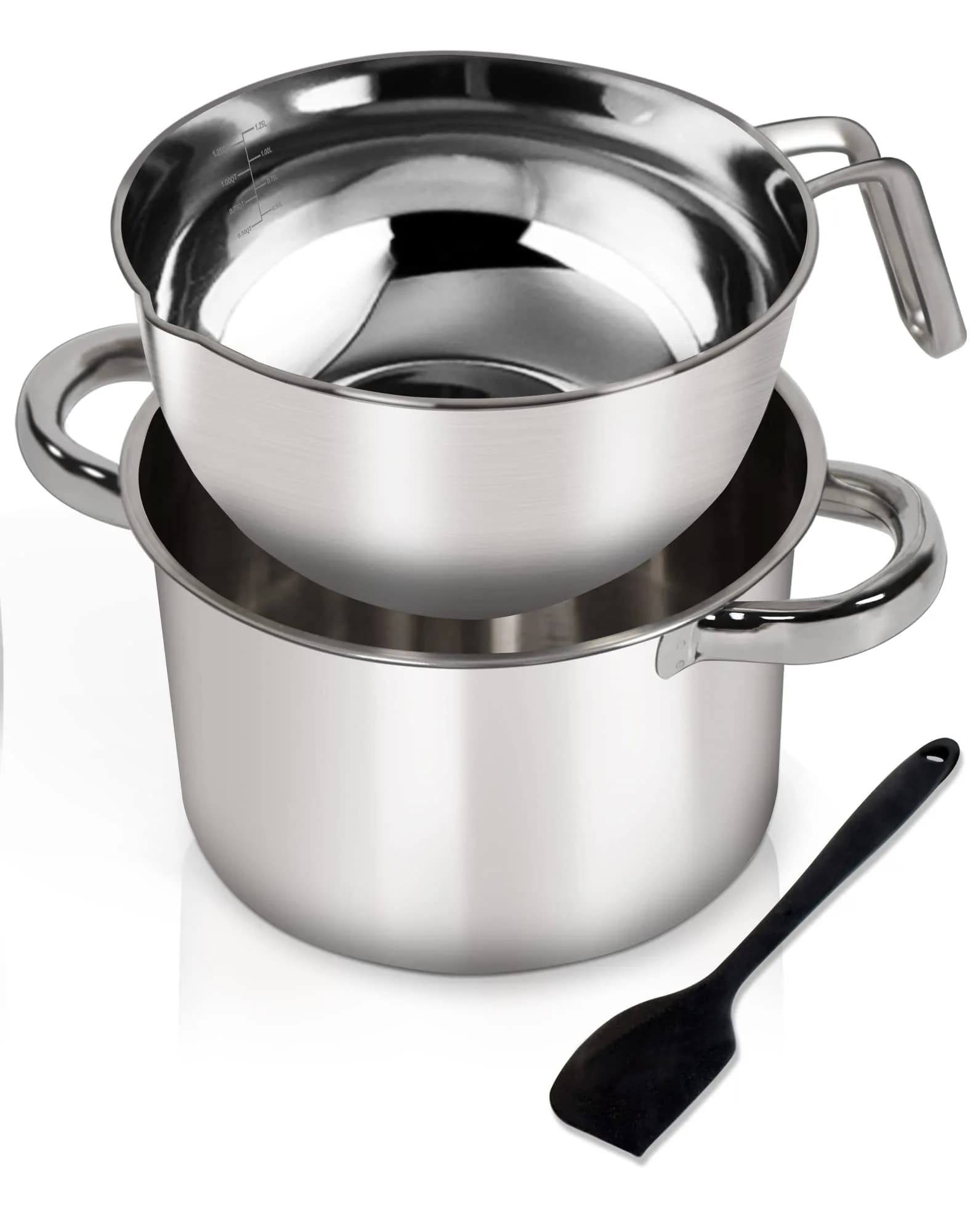 Marsheepy 2.3QT Double Boiler Melting Pot with 3.6QT Stainless Steel Pot | Food-Grade Steel, Easy to Use — 1250ml