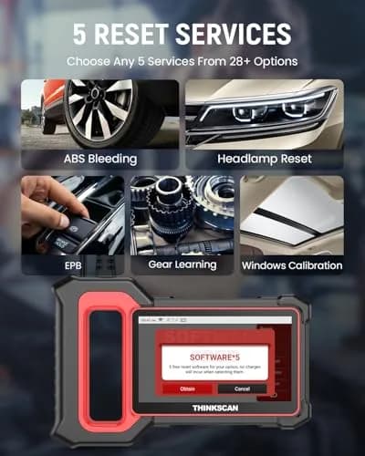 Thinkcar ThinkScan Plus S7 OBD2 Scanner | ABS, SRS, ECM, TCM, BCM, AC, IC System Diagnostic Tool with 5 Special Services & 94 Car Brands thumbnail 3