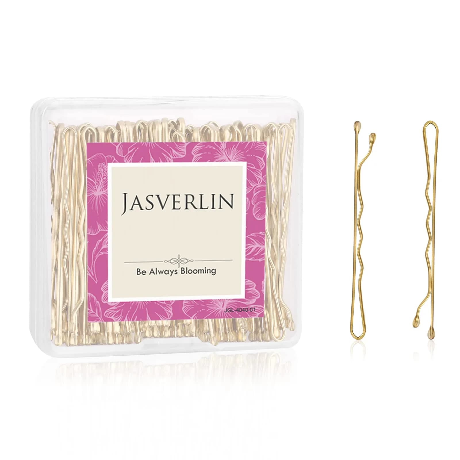 JASVERLIN Large Brown Bobby Pins 6 cm (2.4 inches) 100 Pcs | Firm Hold Hair Pins for All Hair Types — Blonde