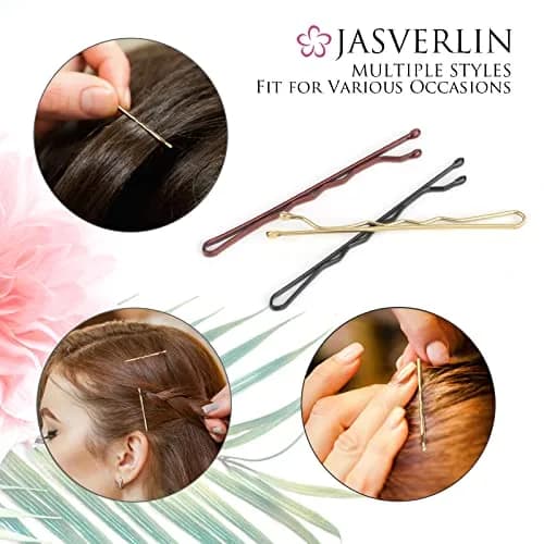 JASVERLIN Gold Bobby Pins 2.4 inch (6cm) 100 Pcs | Strong Grip Hair Pins for Styling thumbnail 5