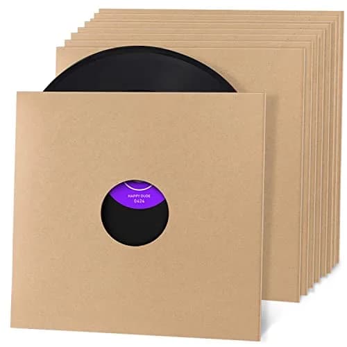 Facmogu 10PCS 12in Vinyl Record Sleeves | Thick 350gsm Kraft Cardboard LP Covers for 12-inch Vinyl thumbnail 1