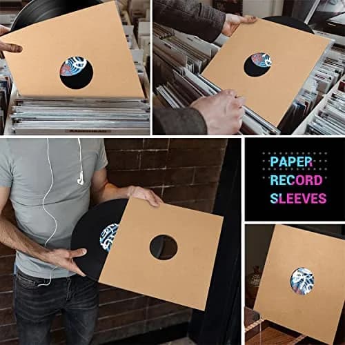 Facmogu 10PCS 12in Vinyl Record Sleeves | Thick 350gsm Kraft Cardboard LP Covers for 12-inch Vinyl thumbnail 5