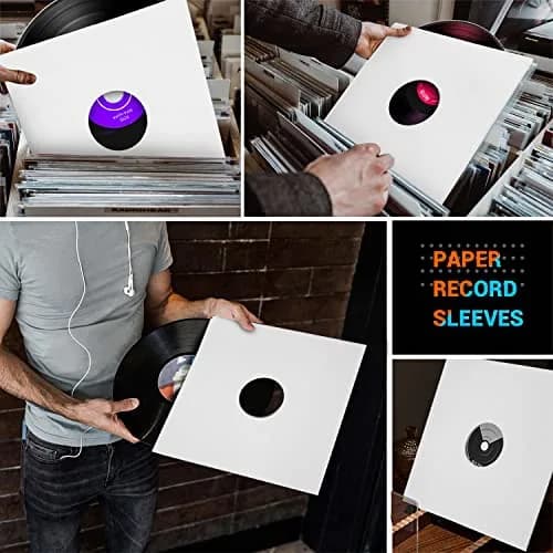 Facmogu 10PCS 12-inch Vinyl Record Sleeves 30.48cm (12 inch) | Acid-Free Cardboard LP Covers for 33 RPM Records thumbnail 5