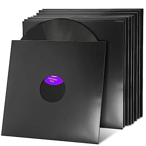 Facmogu 10PCS 12-inch Vinyl Record Sleeves 30.48cm (12 Inch) | Heavy Duty 350gsm Cardboard Jacket for Single LP thumbnail 1