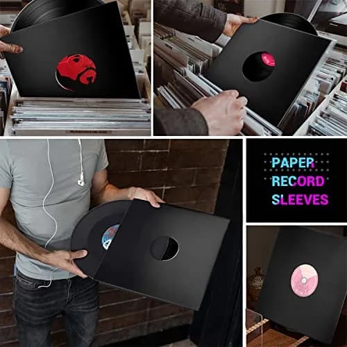 Facmogu 10PCS 12-inch Vinyl Record Sleeves 30.48cm (12 Inch) | Heavy Duty 350gsm Cardboard Jacket for Single LP thumbnail 5
