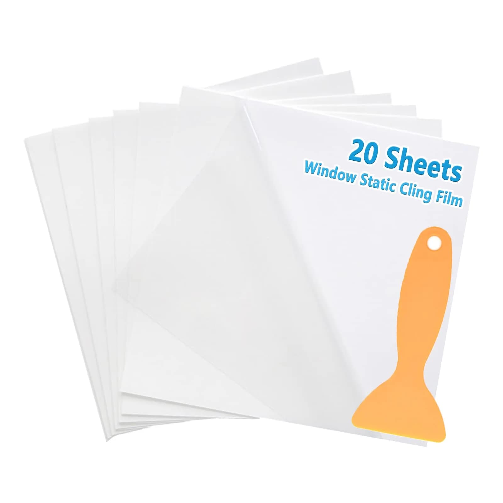 PUSNMI Clear Static Cling Film Sheets 16.4cm x 16.4cm (6.3''x6.3'') | 20PCS for Windshield & Glass
