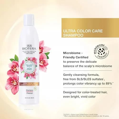 Biotera Ultra Color Care Shampoo for Vivid Color-Treated Hair | Protects & Extends Vibrancy with Coconut & Orchid Extract, Vegan, Sulfate-Free, 15.2 Fl Oz thumbnail 2