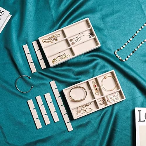 Frebeauty Jewelry Trays for Drawer | Set of 9 Velvet Organizer & Storage thumbnail 6