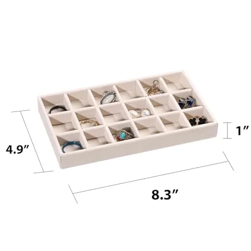 Frebeauty Jewelry Trays for Drawer | Set of 9 Velvet Organizer & Storage thumbnail 2