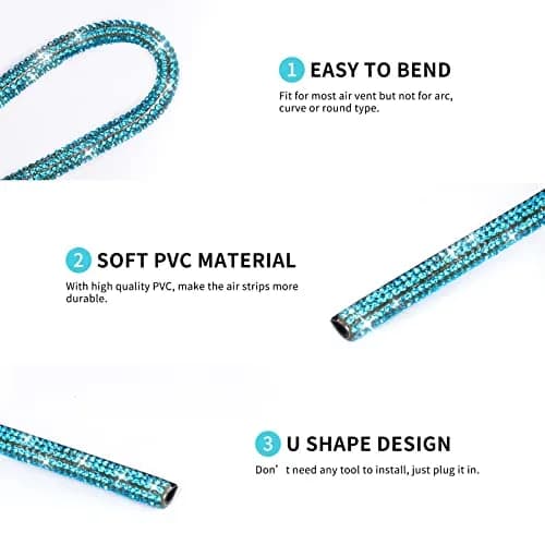 INSAUTO Bling Car Vent Outlet Trim 10pcs | Sparkle Diamond Car Accessories for Women & Girls thumbnail 4