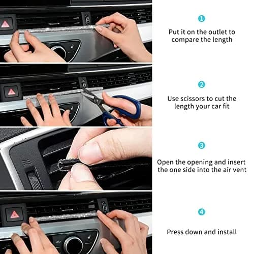 INSAUTO Bling Car Vent Outlet Trim 10pcs | Sparkle Diamond Car Accessories for Women & Girls thumbnail 6
