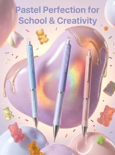 Four Candies Pastel Mechanical Pencil Set 0.7mm | Bulk Pack with 360 Leads & Erasers thumbnail 8