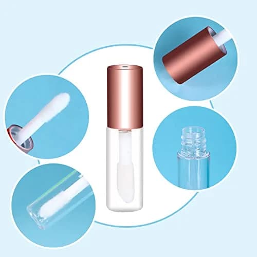 Mydio Clear Empty Lip Gloss Tubes with Rose Gold Lid, 50 Pack 1.2ml | Leak Proof Containers for DIY Lip Balm & Eyelash Growth Oil thumbnail 2