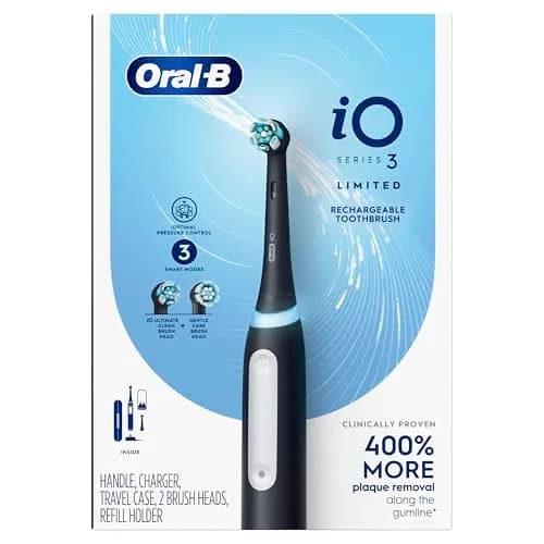 Oral-B iO Series 3 Limited Rechargeable Electric Toothbrush | 3 Modes, Pressure Sensor, 2 Brush Heads, Travel Case thumbnail 9