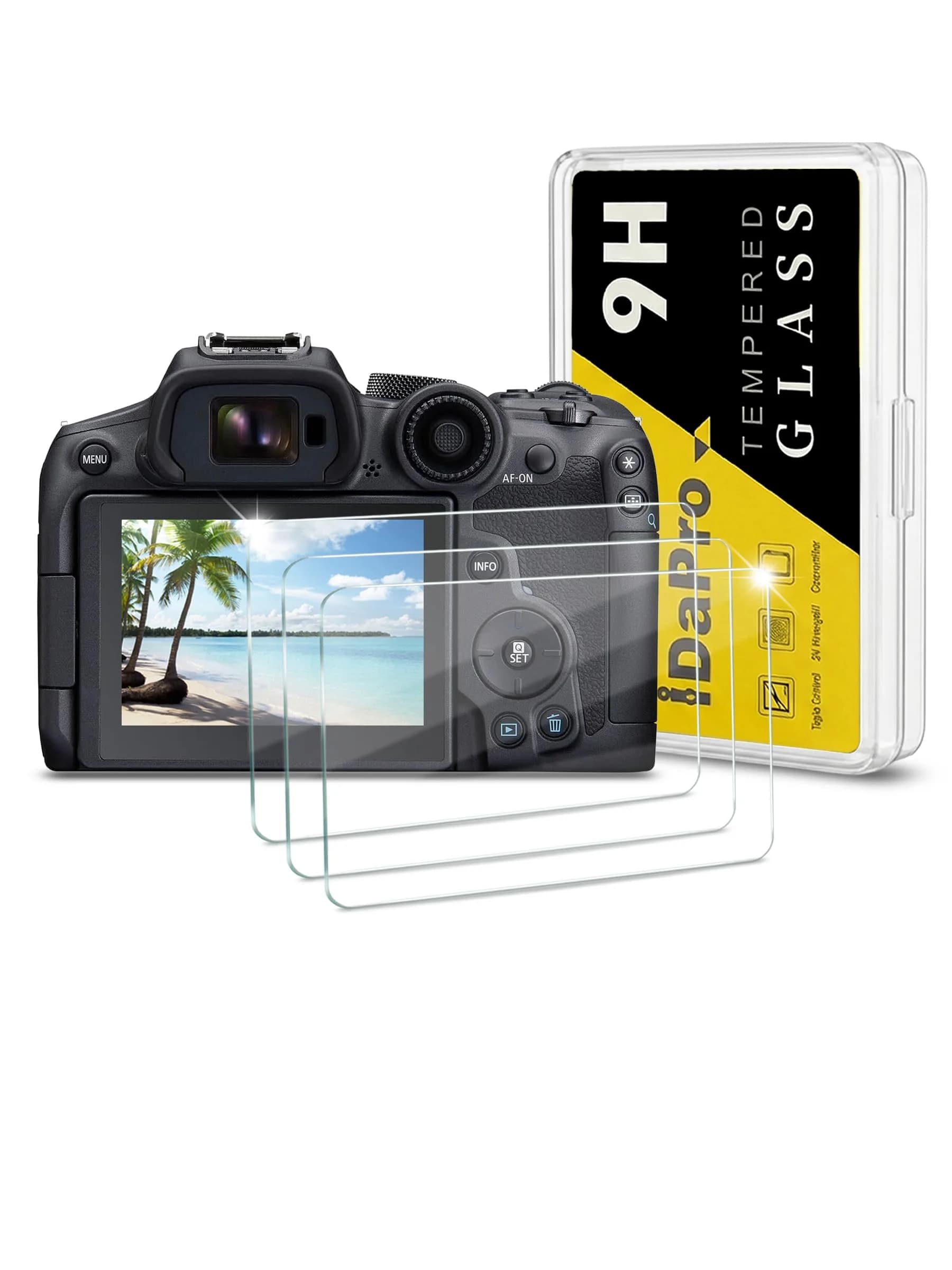 iDaPro Screen Protector for Canon EOS R6 Mark III/II/V, 9H Tempered Glass | Scratch & Drop Resistant, Ultra Clear — R7