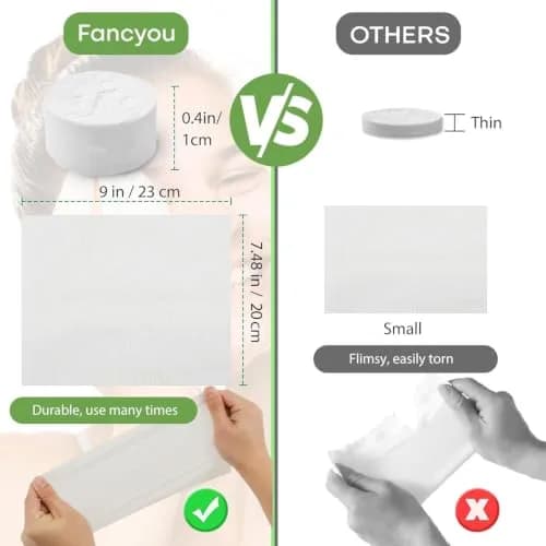 fancyou Compressed Towel Tablets 100 Count (Pack of 1) | Disposable Face Washcloths for Travel, Gym, Home thumbnail 3