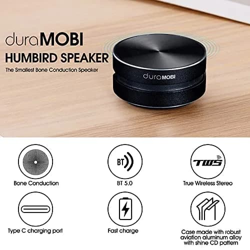 Splenssy Bone Conduction Mini Speaker Black | Portable Wireless Stereo Sound with Mic thumbnail 3