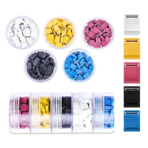 CQRobot 500 Pieces Standard Computer Jumper Caps Header Pin Shunt 2.54mm (0.1 Inch) | 5 Colors, 100 Each thumbnail 1