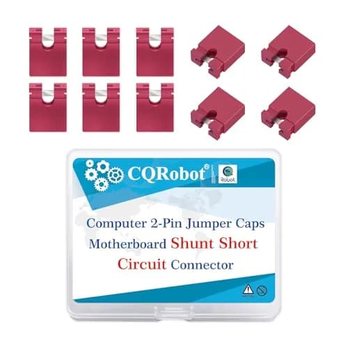 CQRobot 200 Pieces Red Standard Computer Jumper Caps Header Pin Shunt 2.54mm (0.1 inch) | For Arduino Raspberry Pi PCB PC DVD HDD Motherboard Projects thumbnail 1