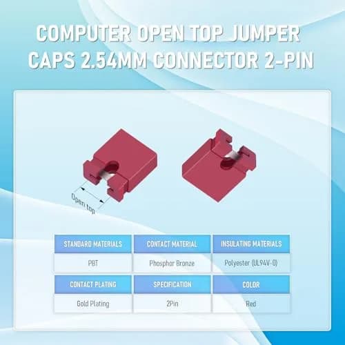 CQRobot 200 Pieces Red Standard Computer Jumper Caps Header Pin Shunt 2.54mm (0.1 inch) | For Arduino Raspberry Pi PCB PC DVD HDD Motherboard Projects thumbnail 3