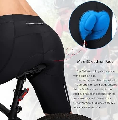 Bikewa Shorts for Men 3D Padded Cycling | Breathable, Quick Dry, UPF 50+ (Large) thumbnail 5