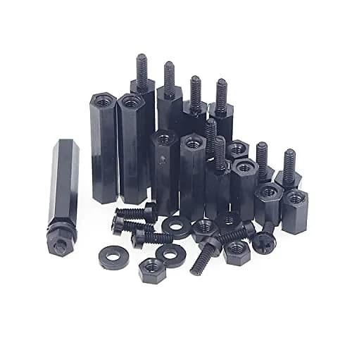 MCMASKE M2 Black Nylon Hex Standoff Spacer Kit 380PCS | For PCB, Arduino, Raspberry Pi Projects thumbnail 6