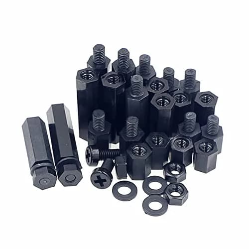MCMASKE M4 Black Nylon Hex Standoff Screw Nut Washer Kit 230PCS | For PCB, Arduino, Raspberry Pi Projects thumbnail 5