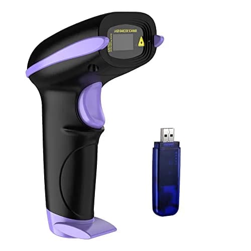 NADAMOO Wireless Barcode Scanner 1D Laser Violet | 400m Transmission Distance thumbnail 1