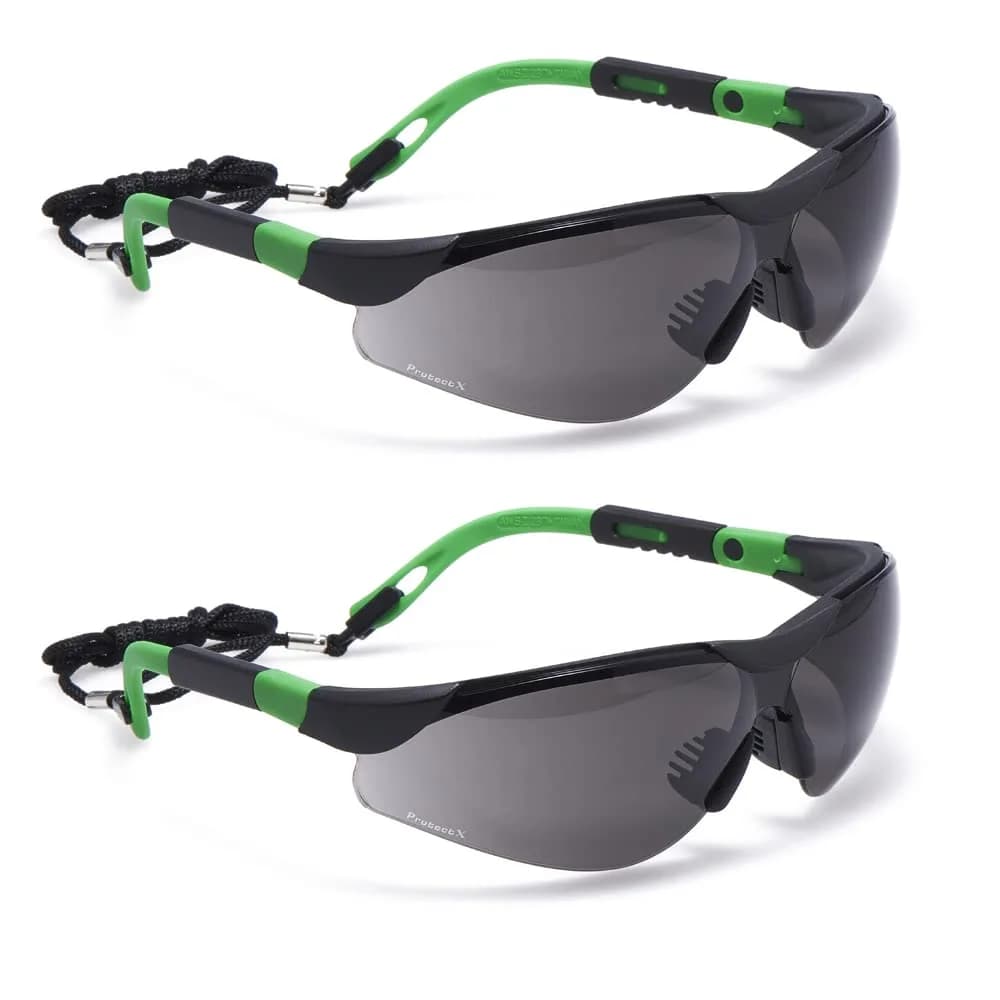 ProtectX Super Light Safety Glasses Pathfinder Tinted Smoke Polycarbonate Impact & Scratch Resistant Anti-Fog, 1 Unit | ANSI Z87.1 Rated UV Protection — Pathfinder Tinted Smoke 2 Pk