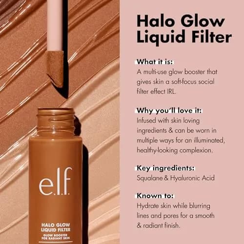 e.l.f. Halo Glow Liquid Filter 30ml (1.06 Fl Oz) | Hydrating Complexion Boost with Hyaluronic Acid & Squalane thumbnail 3