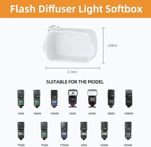 GODOX Flash Diffuser for Speedlight | Compatible with Canon 560 565EX 580EX & Godox V860 TT600 | White thumbnail 4